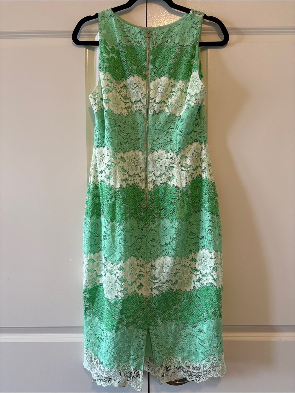 New York & Company Mint Green and White Lace Midi Dress - Picture 3 of 6